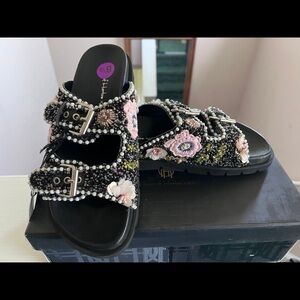 Embellished Black Sandals House of Harlow 8.5 NWT